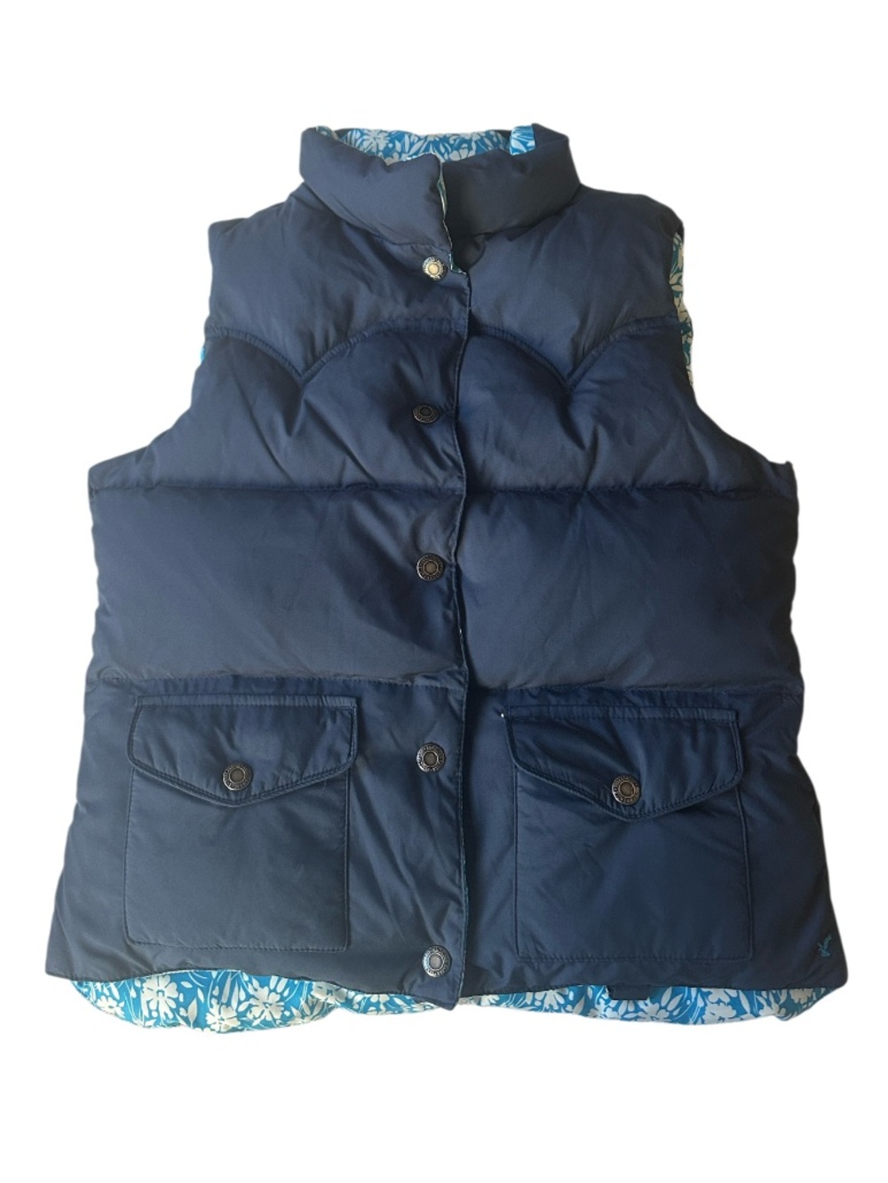 Y2K American Eagle Reversible Puffer Vest